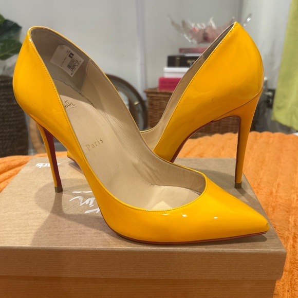 Yellow Patent Pigalle Follies 100 size 41 - Picture 3 of 5